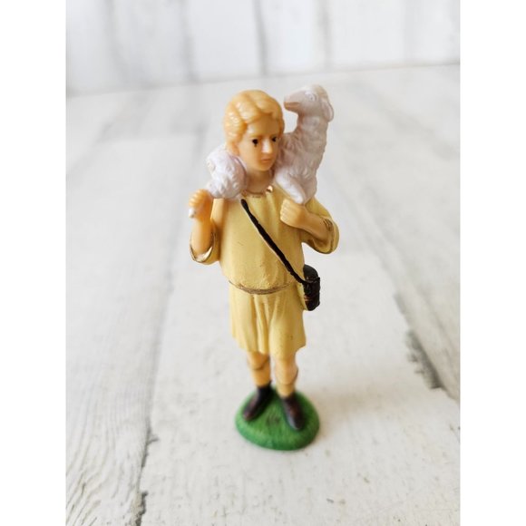 Vintage Shepherd sheep lamb nativity village Xmas decor - Picture 1 of 7